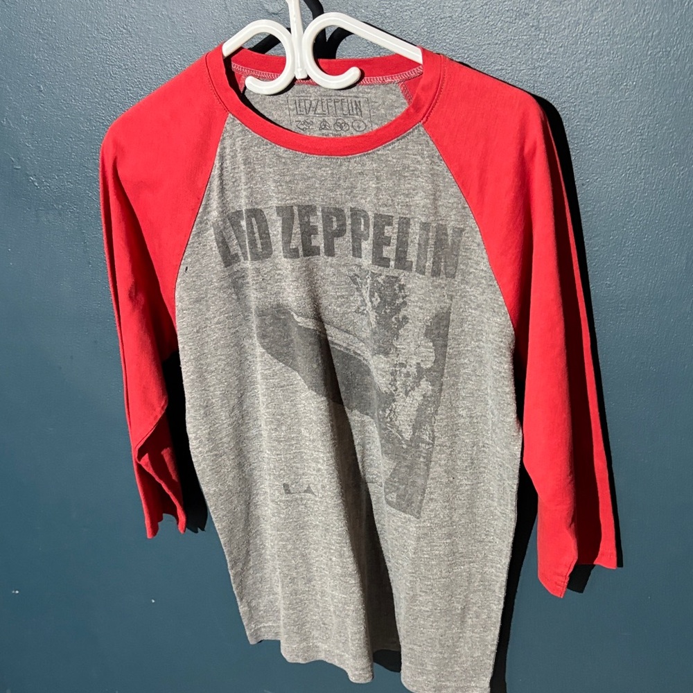 Led Zeppelin Red and Gray Long Sleeve Shirt